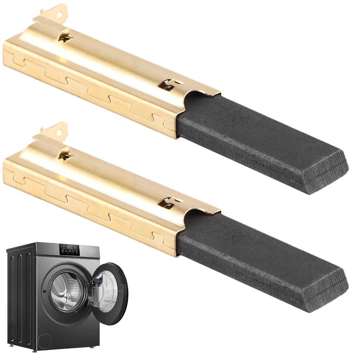 Carbonborstels L94MF7 set van 2 - vervangingsonderdeel voor wasmachines - 5 x 13,5 x 39,6 mm - verlengt levensduur - ShopVlot