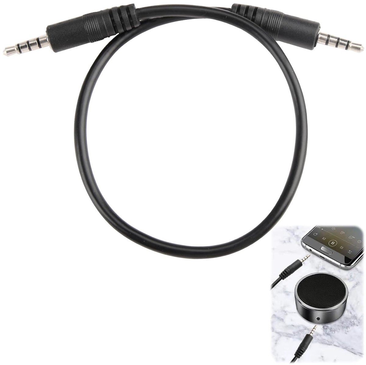 Auxiliary cable, 3.5 mm, male to male, audio jack, jack to jack plug, stereo, amplifiers, high-quality connection for - ShopVlot