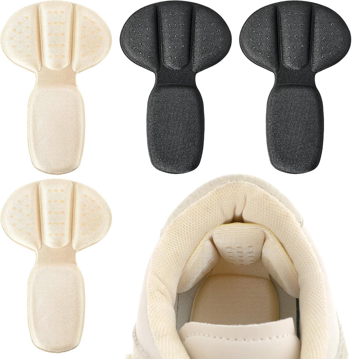 SnelShoppen - Heel Pads, 4 Stuks Herbruikbare Hakbeschermers voor Schoenen en Laarzen, Ademende Mesh Stof, Blarenbeschermer voor Dames en Heren, Comfo