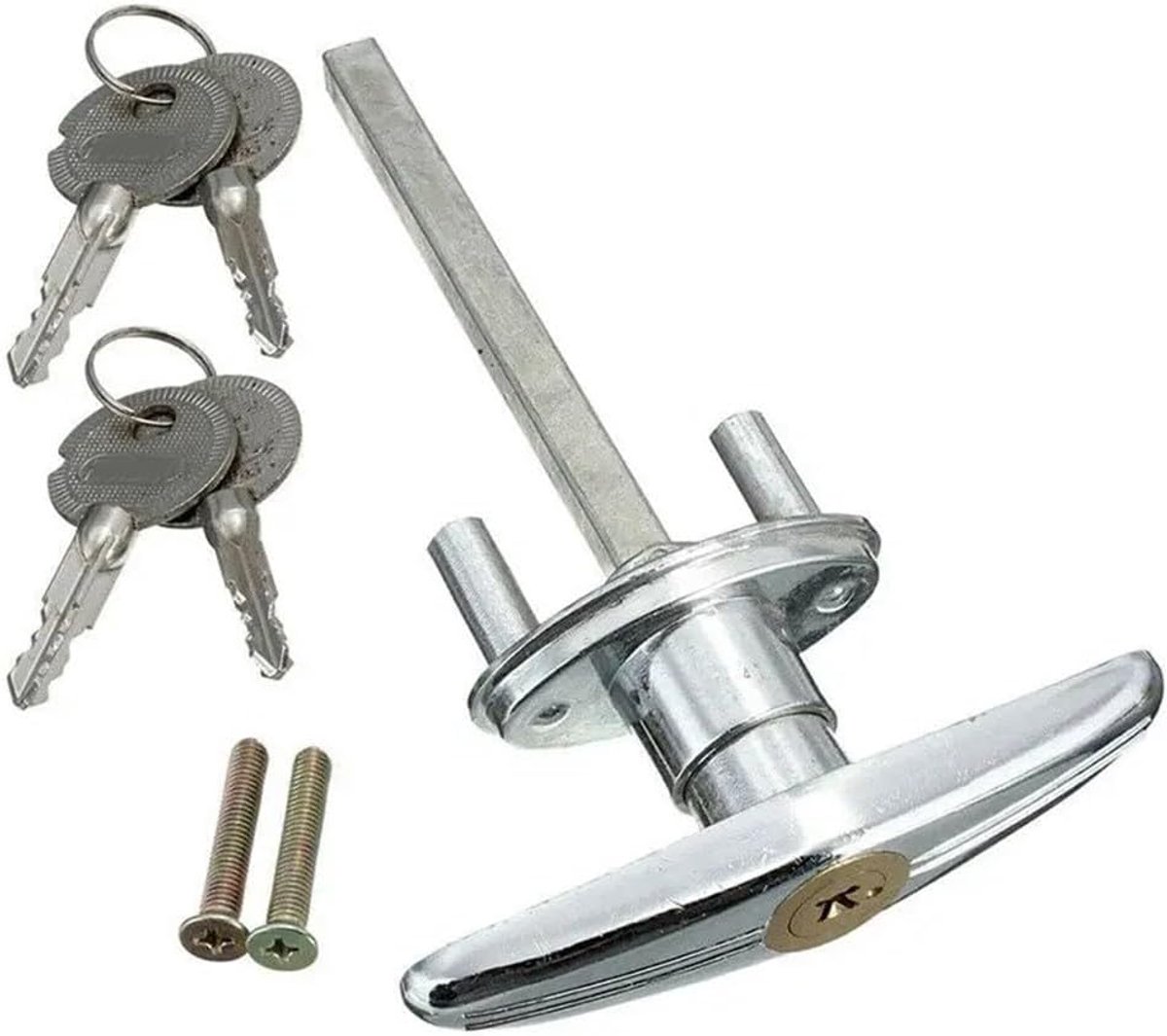 SnelShoppen - T-Type Lock Handle van Zinklegering, T Vorm Schuifdeurslot, Garage Deurslot met T-Slot Handvat voor Caravan, Motorhome Deurslot (Slot +
