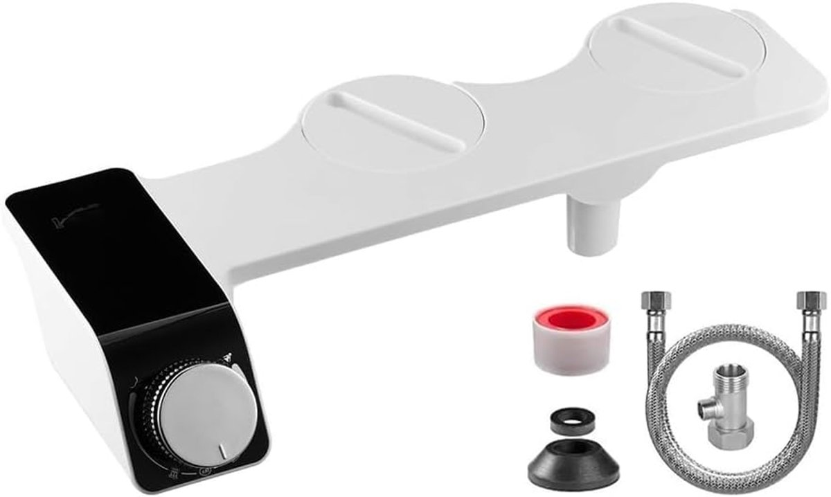 SnelShoppen - Namvo Toilet Bidet Accessoires, Niet-Elektrisch Bidet met Instelbare Waterdruk, Dubbele Spray, Eenvoudige Installatie, Duurzaam ABS en M