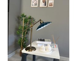 Bamyum Risso retro tafellamp met kabel, nachtlamp, woonkamer, vintage tafellamp marineblauw
