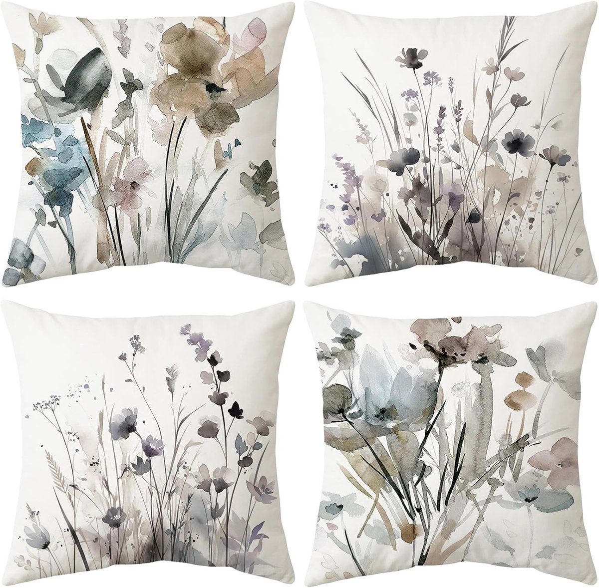 SnelShoppen - Luxe Velvet Kussenhoezen 45x45cm - Zachte Decoratieve Vierkante Kussenslopen voor Bank, Slaapkamer, Auto - 4 Stuks - Stijlvol en Comfort