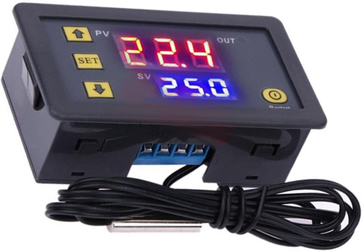 SnelShoppen - Temperatuurcontroller Module met Waterdichte Sensor - Hoge Precisie Digitale Thermostaat Schakelaar -50 tot 110℃ 24V Professionele Acces