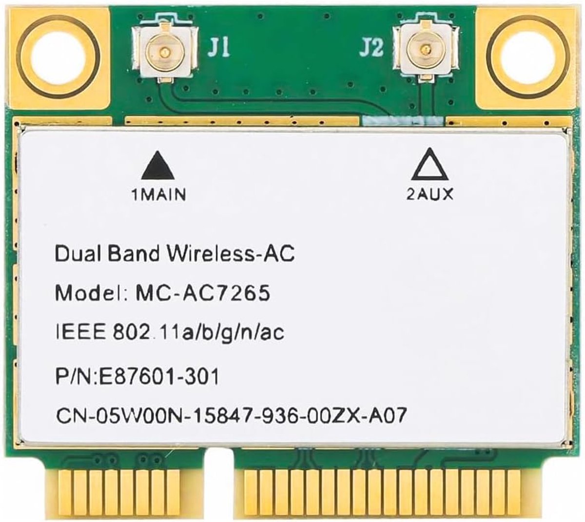 SnelShoppen - PCIE WLAN Kaart MC-AC7265 - Dual Band 2.4G/5G Bluetooth WiFi Netwerkadapter voor Laptop Notebook PC Windows 7 8 10