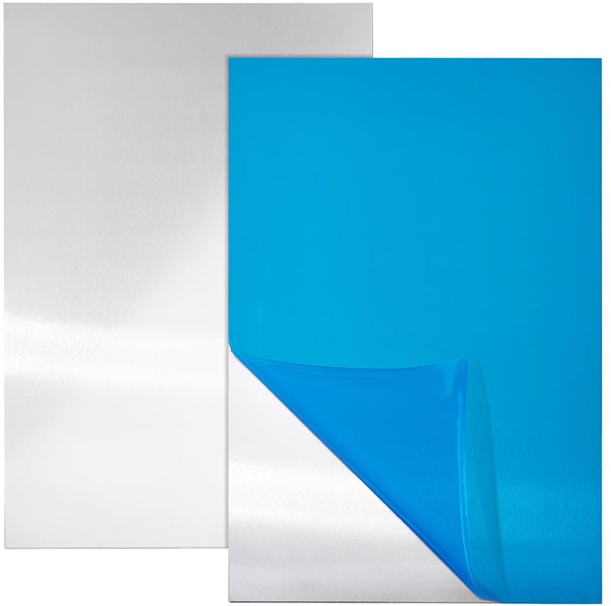 SnelShoppen - Rectangulaire Aluminium Plaat 20 x 30 cm, Set van 2 | Hoogwaardige Aluminium Metaalplaat met Beschermfolie, Voor Precisie Bewerking en D