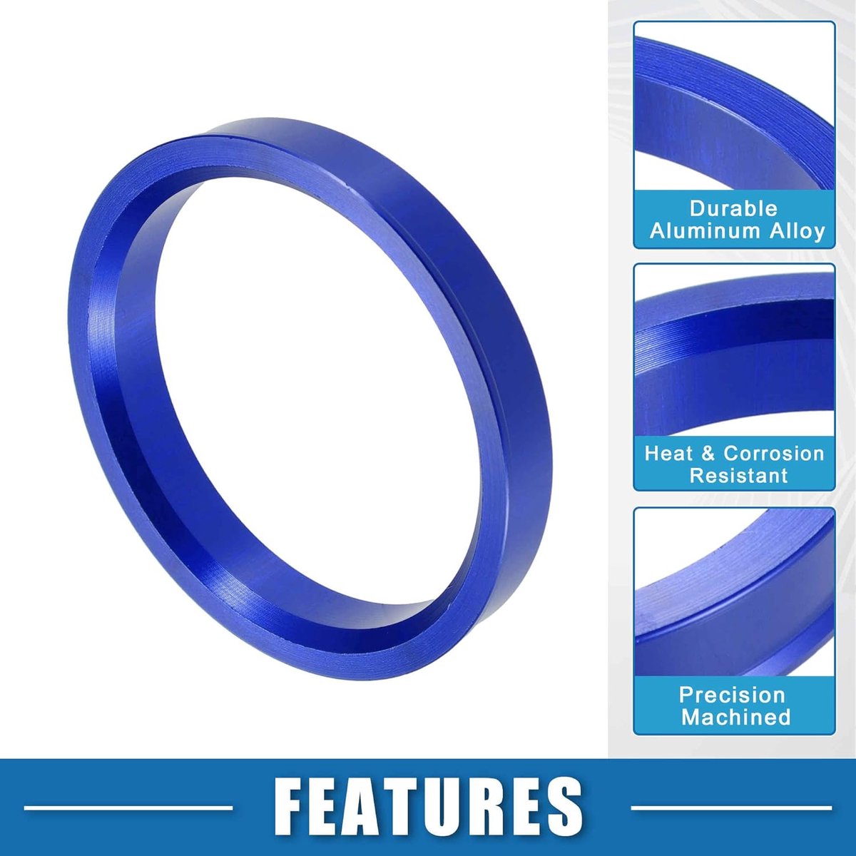SnelShoppen - Aluminium Centreringsringen 67mm OD op 57.1mm ID voor Wielen - Set van 4 Blauw - Vervangingsringen voor Auto's voor Trillingsvrij Rijden