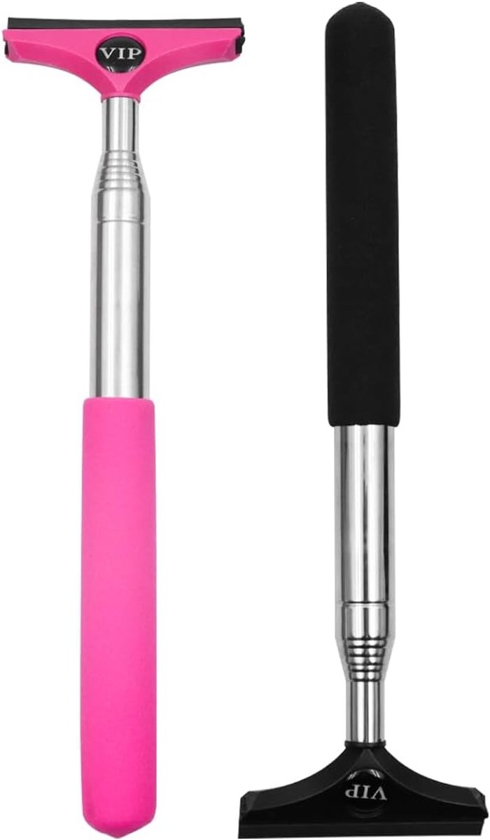 SnelShoppen - 2PCS Auto Zijspiegel Trekker Mini Telescopische Ruitensqueegee RVS Handvat 99 cm Voor Auto Achteruitkijkspiegel Reinigen
