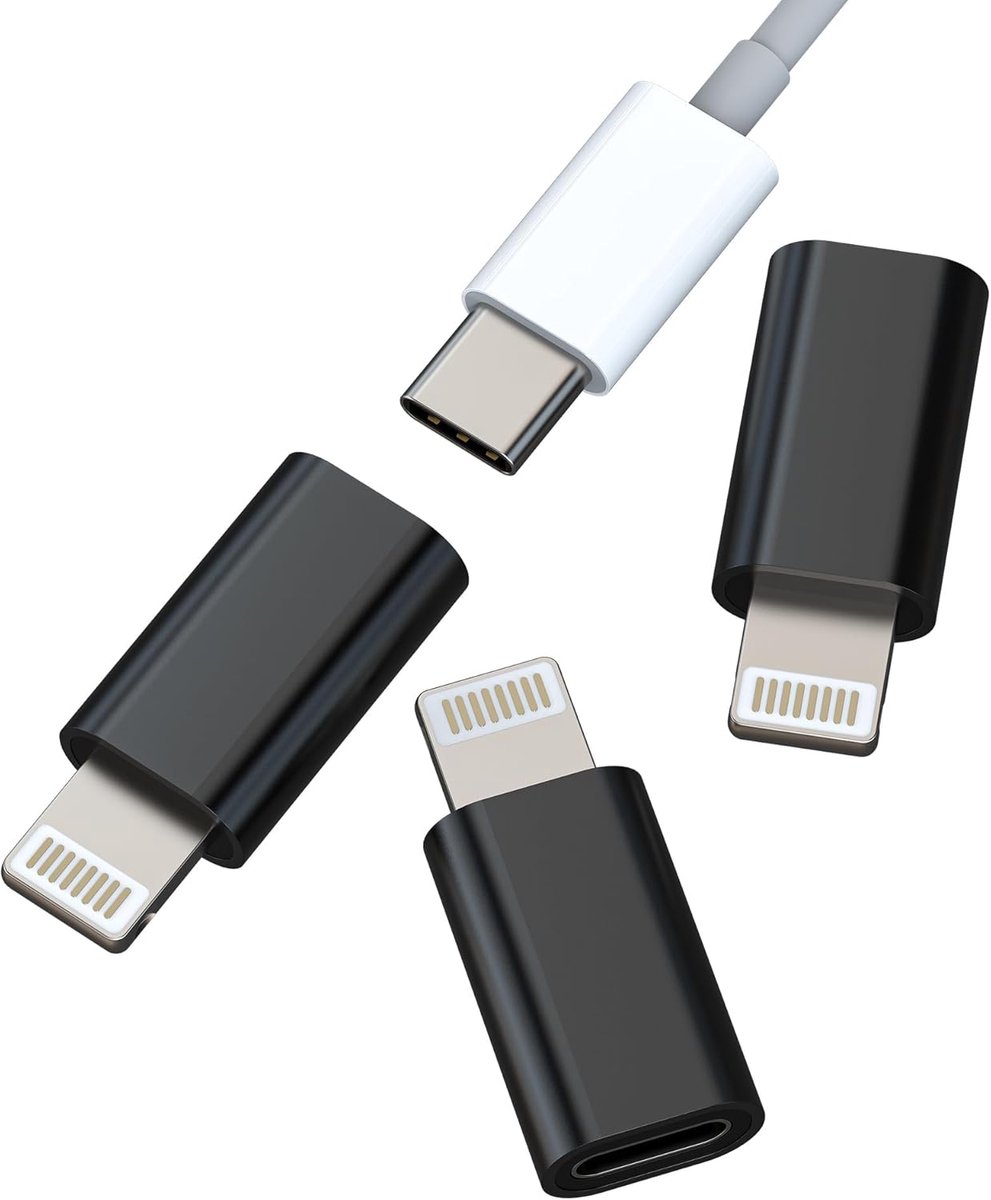 SnelShoppen - Adapter USB C naar Lightning Mannelijk (3 Stuks) Type C Vrouwelijk Snelle Oplader Connector Voor iPhone Gecertificeerd Voor Apple MFI Vo