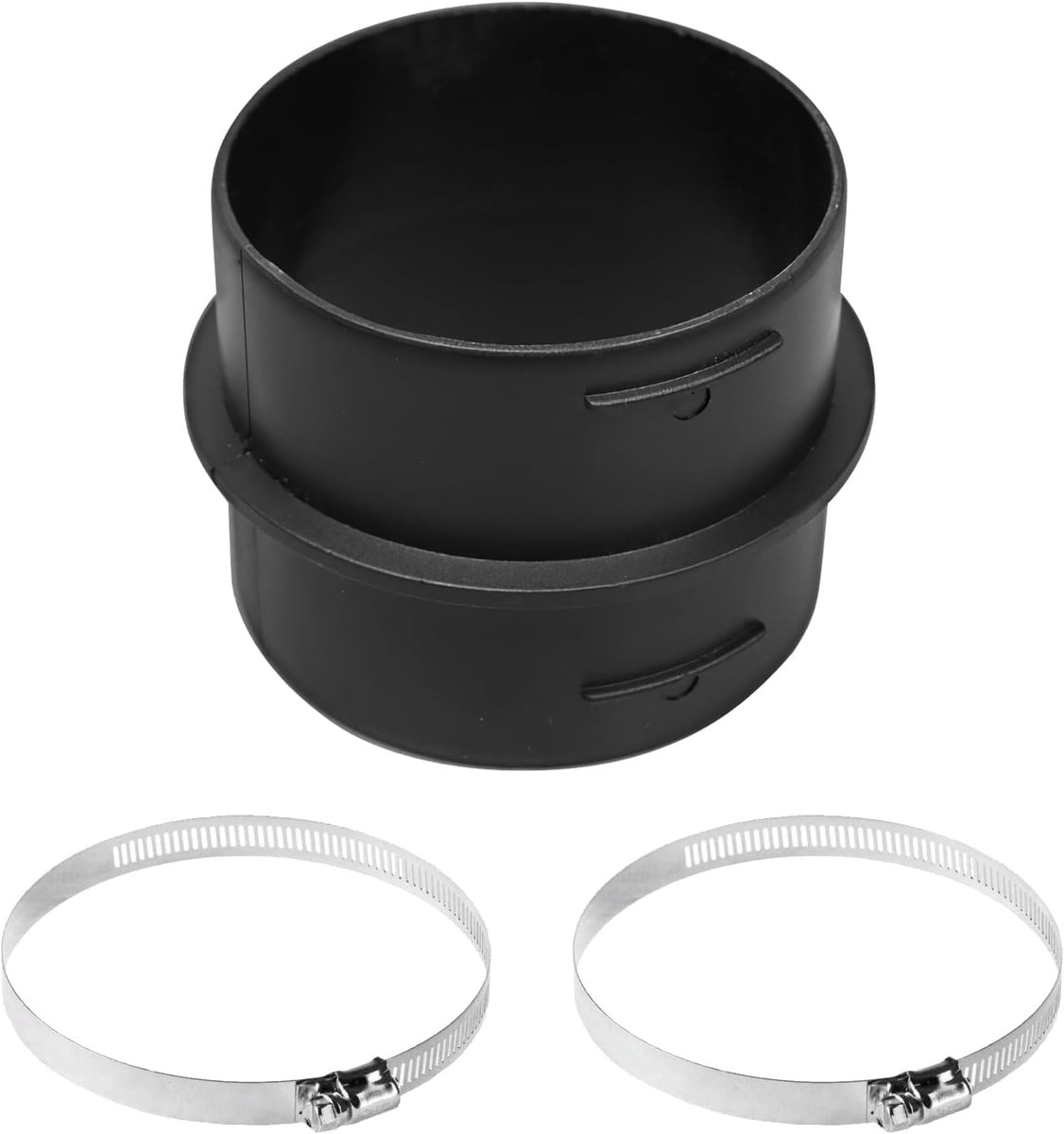 Ventilatiepijp 75mm - Plastic connector met 2 roestvrijstalen slangklemmen - Voor goede luchtcirculatie - ShopVlot