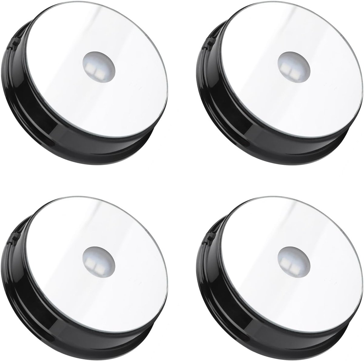 LED basisstandaard 4 stuks - plastic - zeven kleuren LED verlichting - voor glazen flessen en kunstwerken - ShopVlot