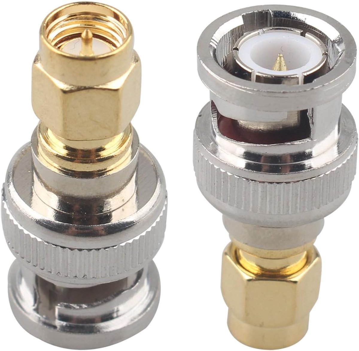 2PCS SMA Male to BNC Male RF Coax Adapter SMA to BNC Connector Coaxial Jack Antenna Connector Straight Coupler - ShopVlot