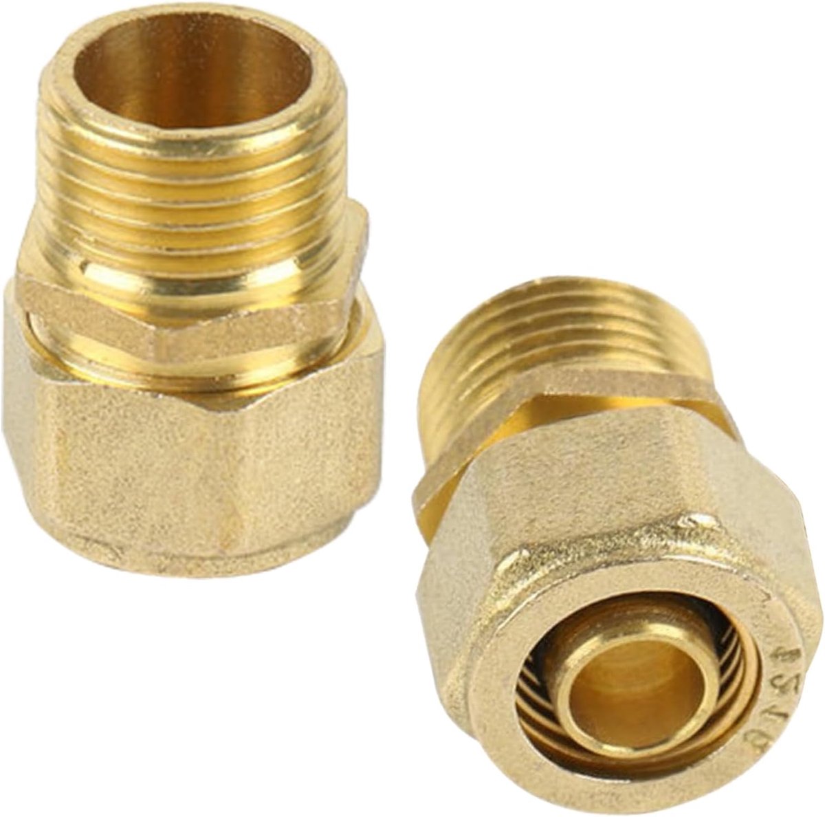 SnelShoppen - 2x 16-delige Schroefverbinding met 1/2 inch Mannelijke Draad, Klemring Schroefverbinding voor Multilayer Composietbuis DVGW en Aluminium