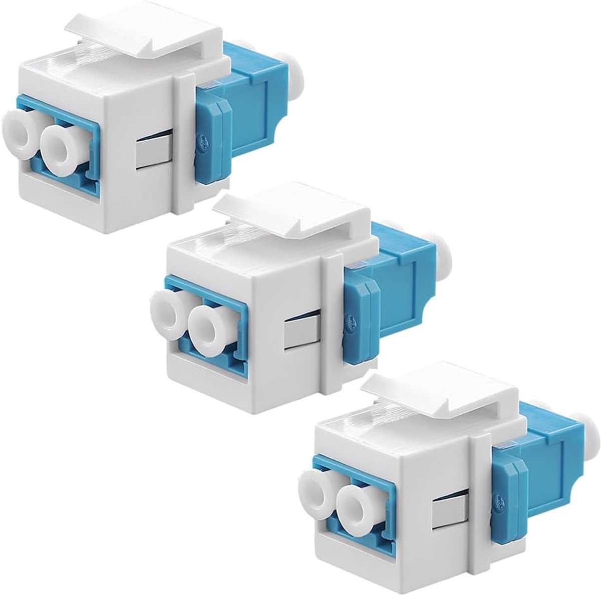 SnelShoppen - 3 stuks LC naar LC Coupler, Multimode Glasvezel LC Fiber, Vrouwelijke naar Vrouwelijke Connector Keystone Jack LC Fiber Module voor Wand