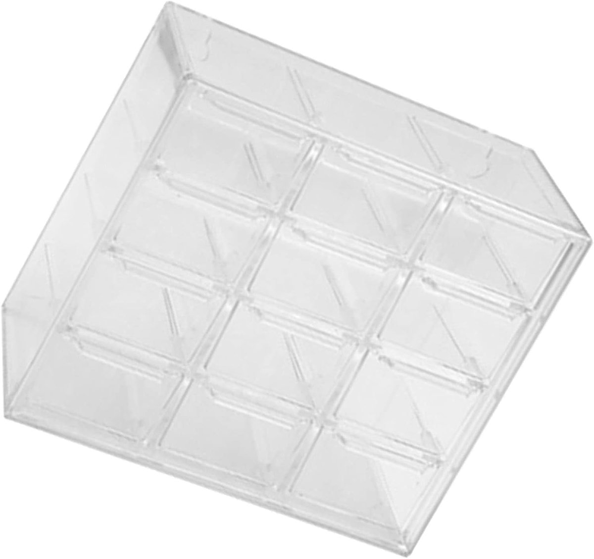 SnelShoppen - Acryl Sieradenopbergdoos met 12 Compartimenten, Oorbellen Organizer Tray, Duidelijke Ring Display Case, Herbruikbare Plastic Organizer v