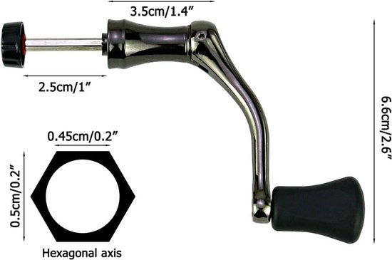 SnelShoppen - 2 Stuks Vissen Spinning Reel Handvat, Volledig Metaal Rocker Grip Visspinhendel voor Meeste Visspinnen van Snelshoppen — afbeelding 3