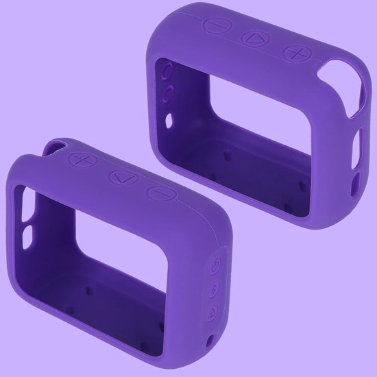 SnelShoppen - Silicone Hoes voor Draadloze Bluetooth Speaker - Perfecte Pasvorm voor JBL Go 4 - Schokbestendig en Beschermend - Paarse Siliconen Case van Snelshoppen — afbeelding 5