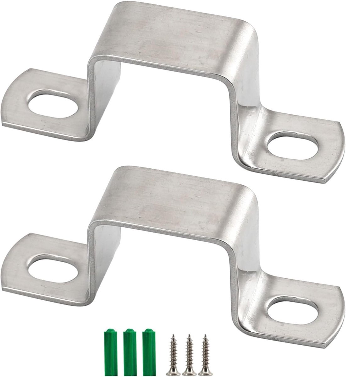 SnelShoppen - 20PCS M20x10mm Vierkante Tube Beugel 304 RVS U Vorm Metaal Beugel Pijp Hengsel Strap Slang Klem met Schroeven