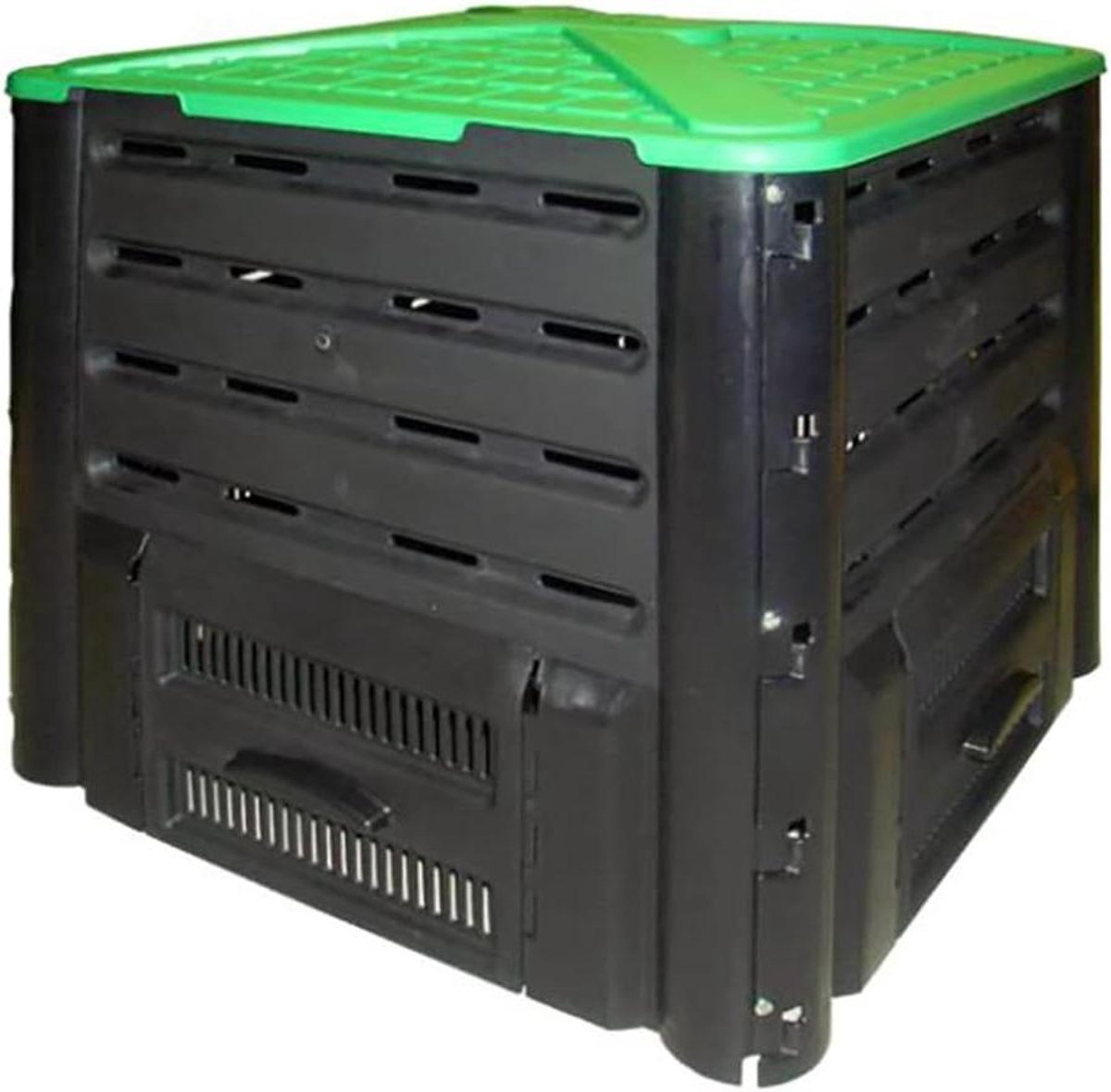 Composter - Compostbak Tuin - Gras en Blad Verwerken - Snelle Compostering - 350 liter - Zwart Groen