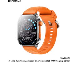 Remax WATCH31 - Smartwatch - AI - 4GB - IP68 - Bellen via bluetooth - Oranje