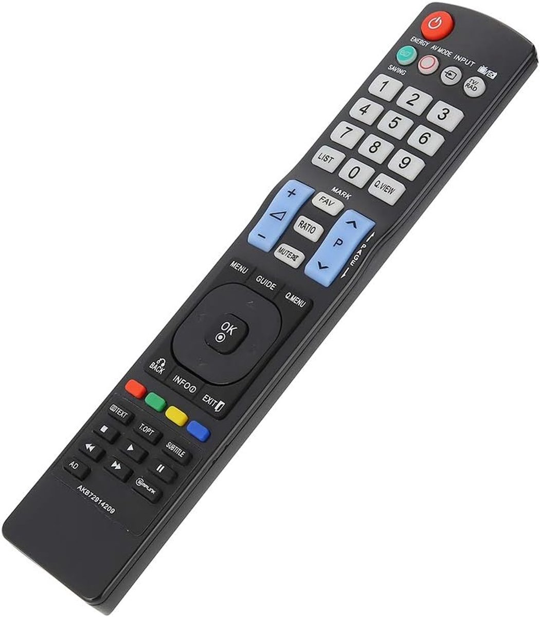 SnelShoppen - TV Afstandsbediening Vervangende Afstandsbediening voor LG Televisie, Hoogwaardige ABS, Geschikt voor 42LE4500, 47LE5310, 55LE5310, Tot
