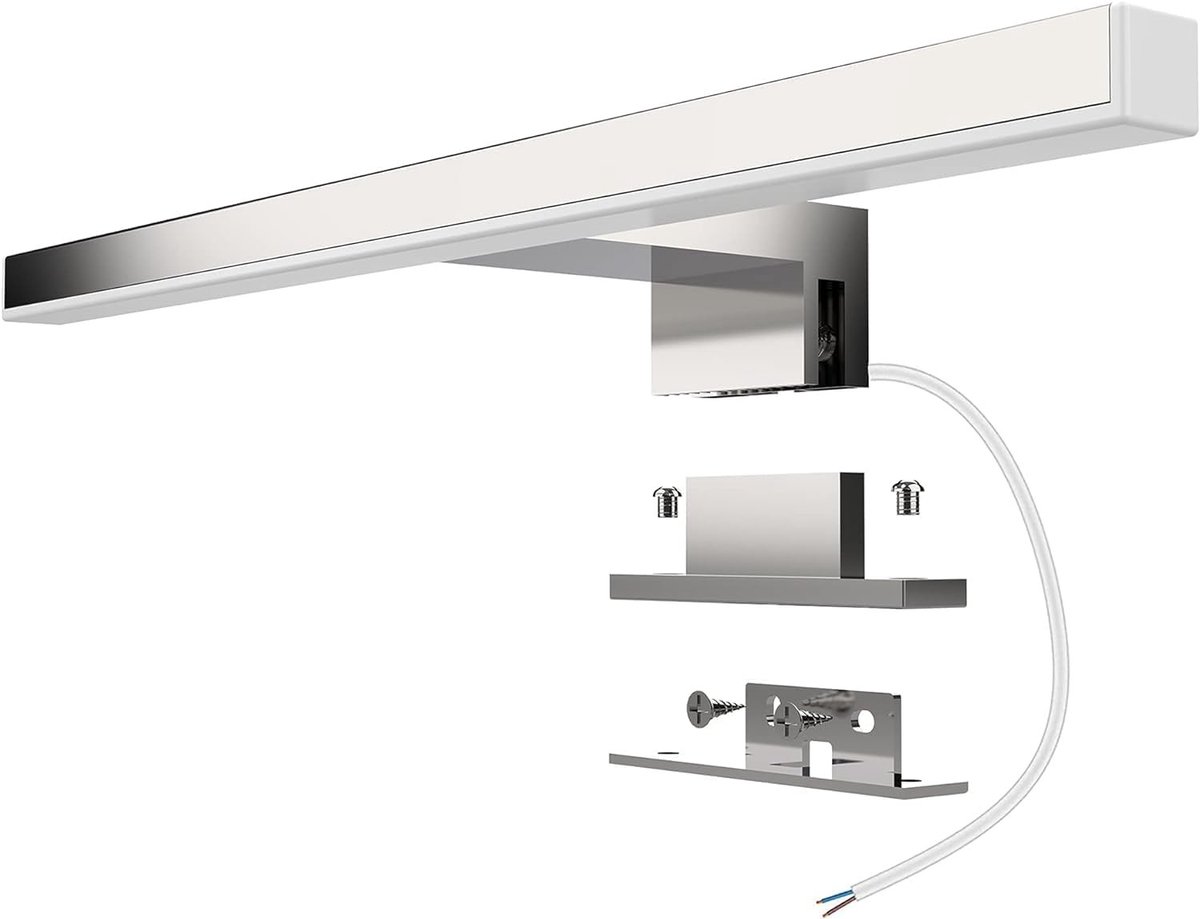 Led Spiegellamp - Neutraal Wit - 30 cm - Roestvrij Staal - Voor Badkamer en Wandmontage