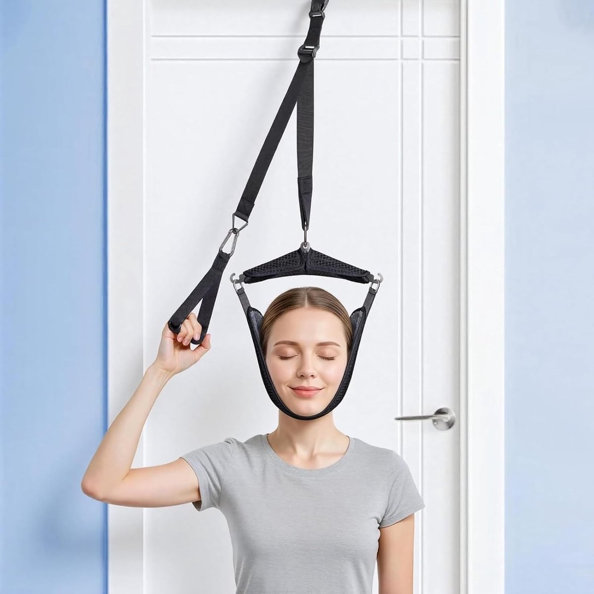 Cervicale Traction Apparatuur voor Thuisgebruik, Nekstretcher en Rugstretcher voor Pijnverlichting, Verbeter Houding en Ontspan Spieren