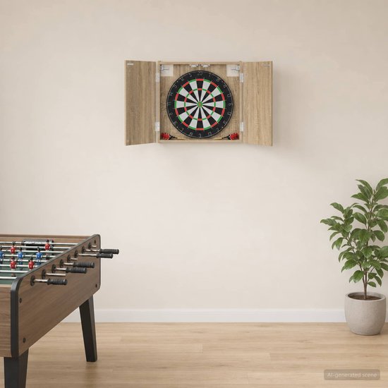vidaXL - Dartbord - Kabinet - Sonoma - Eiken - 56 - x - 12 - x - 53,5 - cm - Bewerkt - hout van vidaXL — afbeelding 2