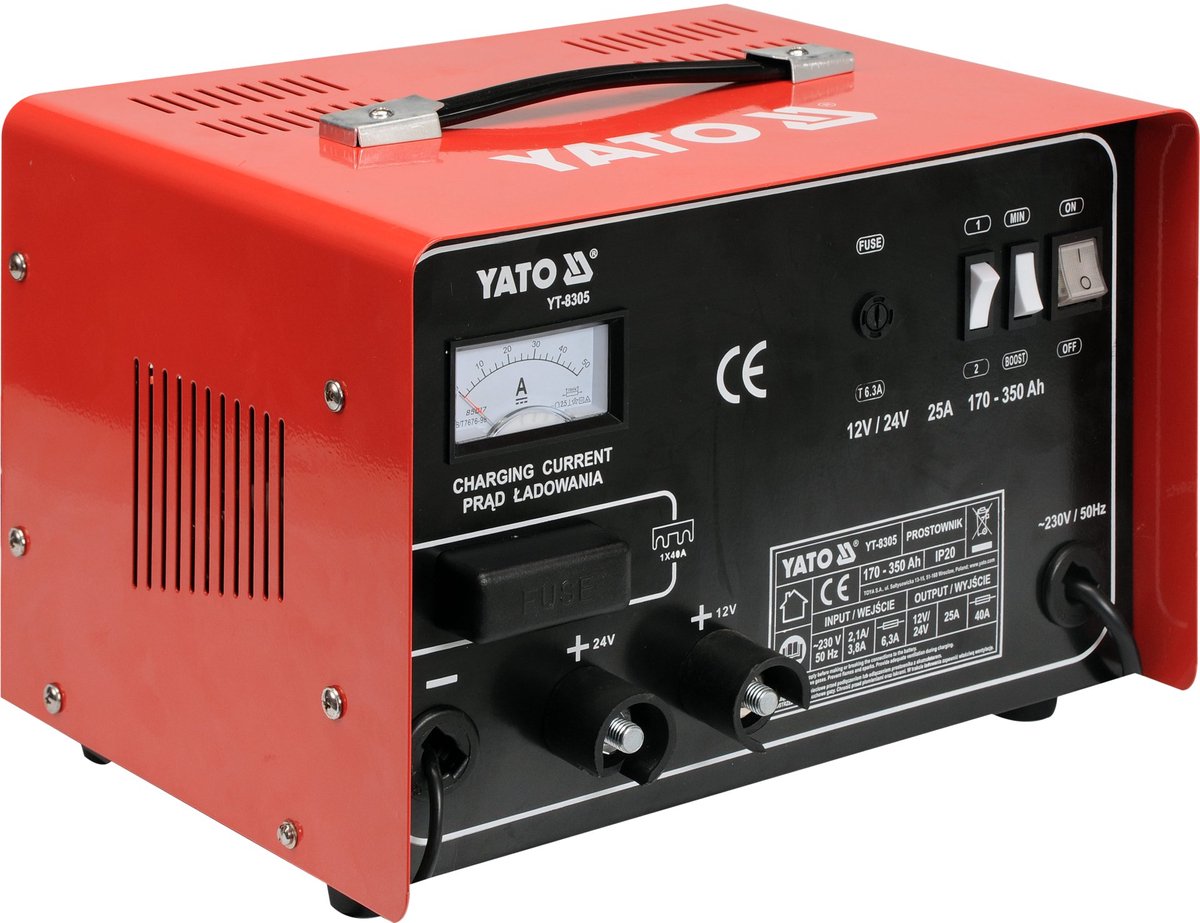Professionele Acculader met Starthulp (BOOST) – 12V / 24V – Voor Natte / WET-Accu's van 170 Ah tot 350 Ah