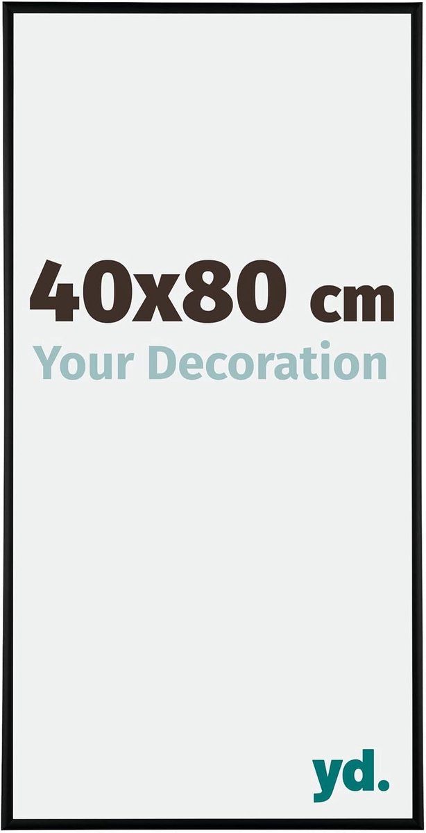 Foto lijst 40x80 cm - Zwart Mat - Aluminium met Acrylglas - Antireflex - Makkelijk ophangen - SnelShoppen