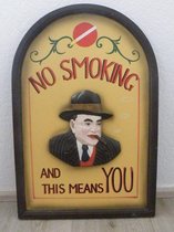 3D wandbord- Al Capone - No Smoking