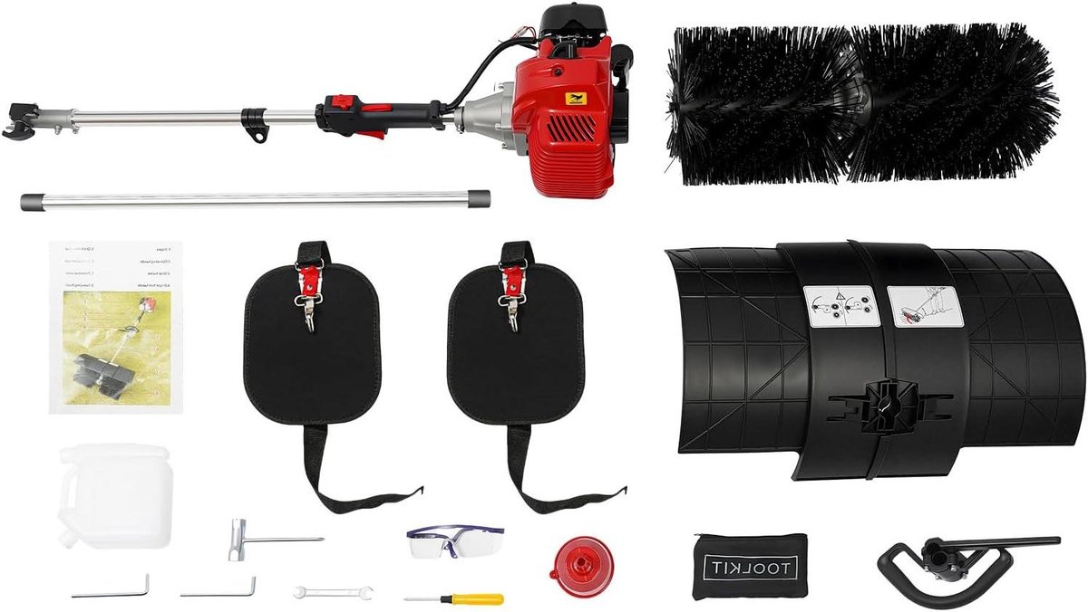 Bladzuiger Benzinemotor - Handheld Bladblazer Tuin - Gazon Onderhoud - Krachtige 2-takt Motor - 2047 inch Werkbreedte - Zwart Rood