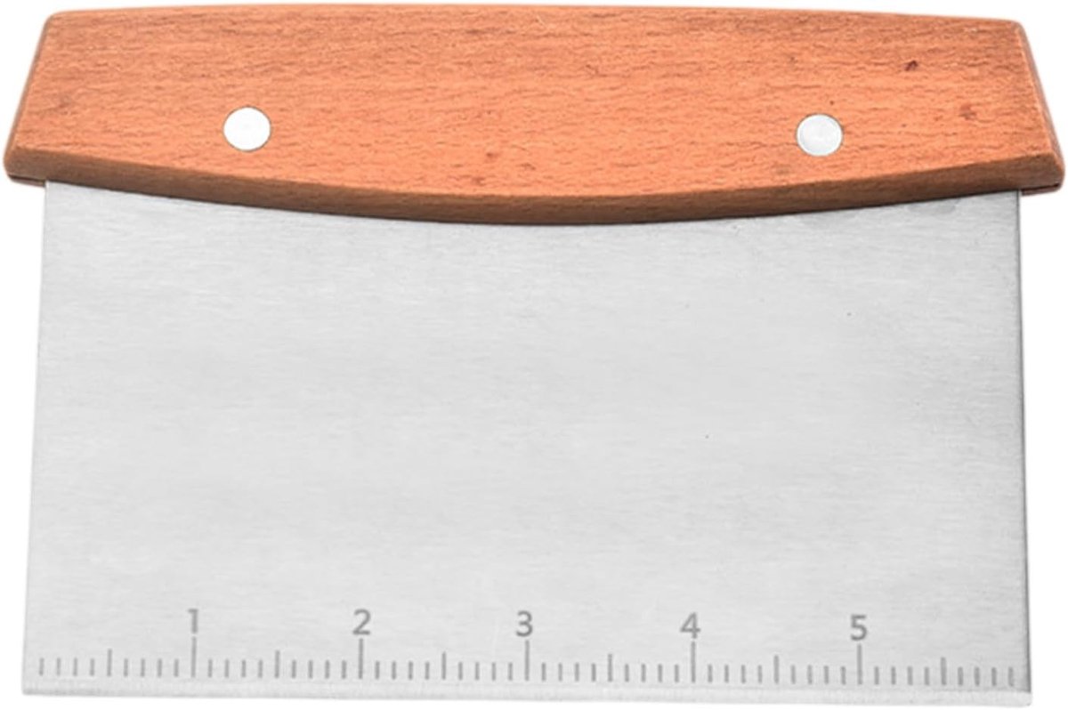 Deegsnijder - Roestvrij staal - 11,5 x 16,5 cm - Multifunctionele Tarock met Houten Handvat - Voor Koks en Bakliefhebbers