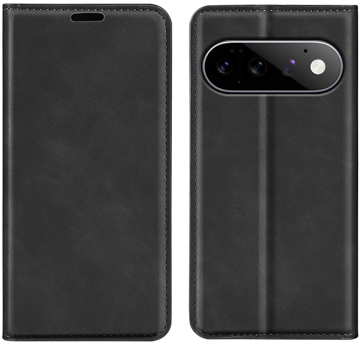 MobyDefend Hoesje - Geschikt voor Google Pixel 11 Pro - Luxe Wallet Bookcase (Magnetische Sluiting) - Zwart