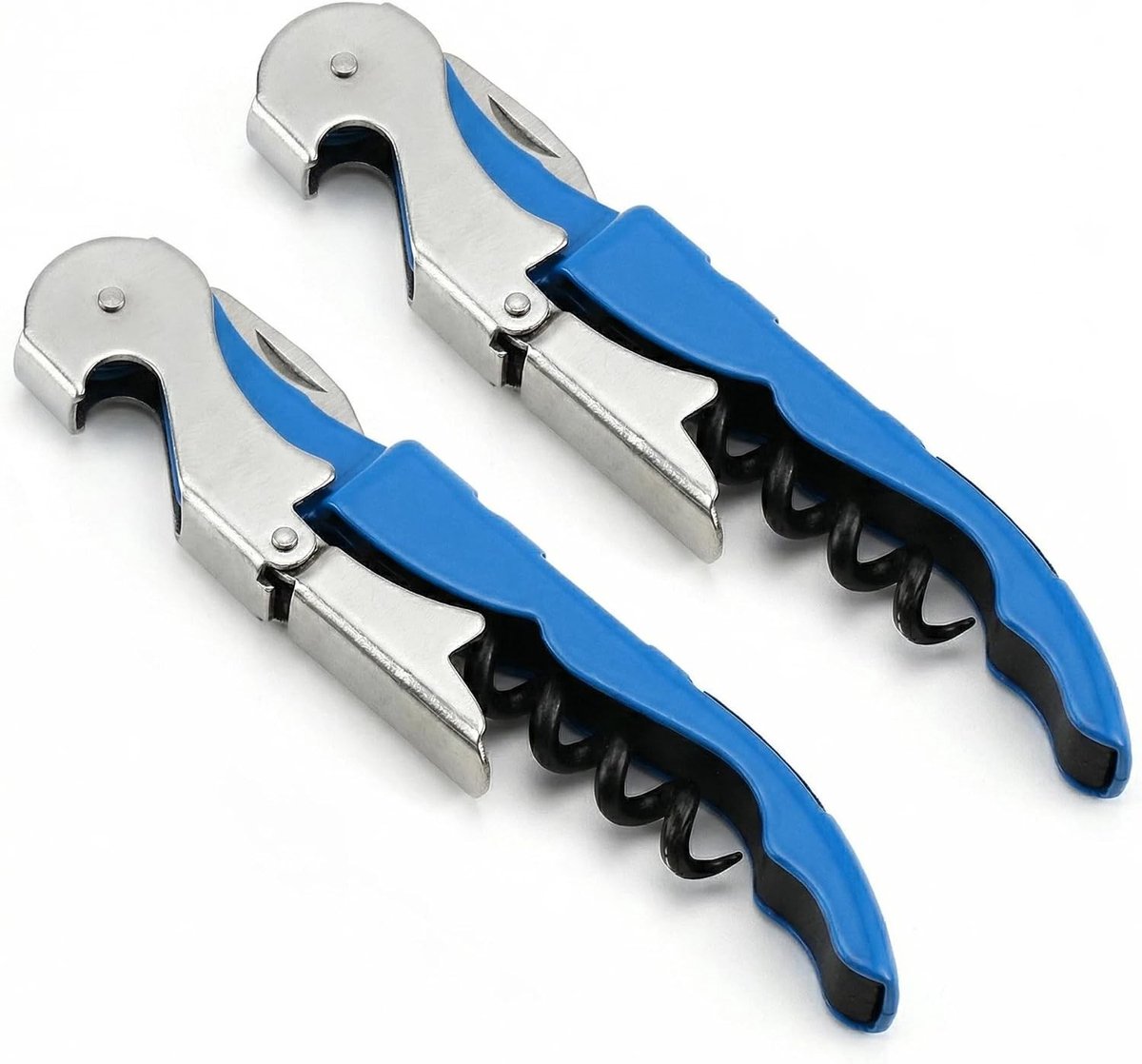 Wijnopener - Blauw - Professionele Flesopener met Dubbele Hendel - Voor Kelners en Barkeepers