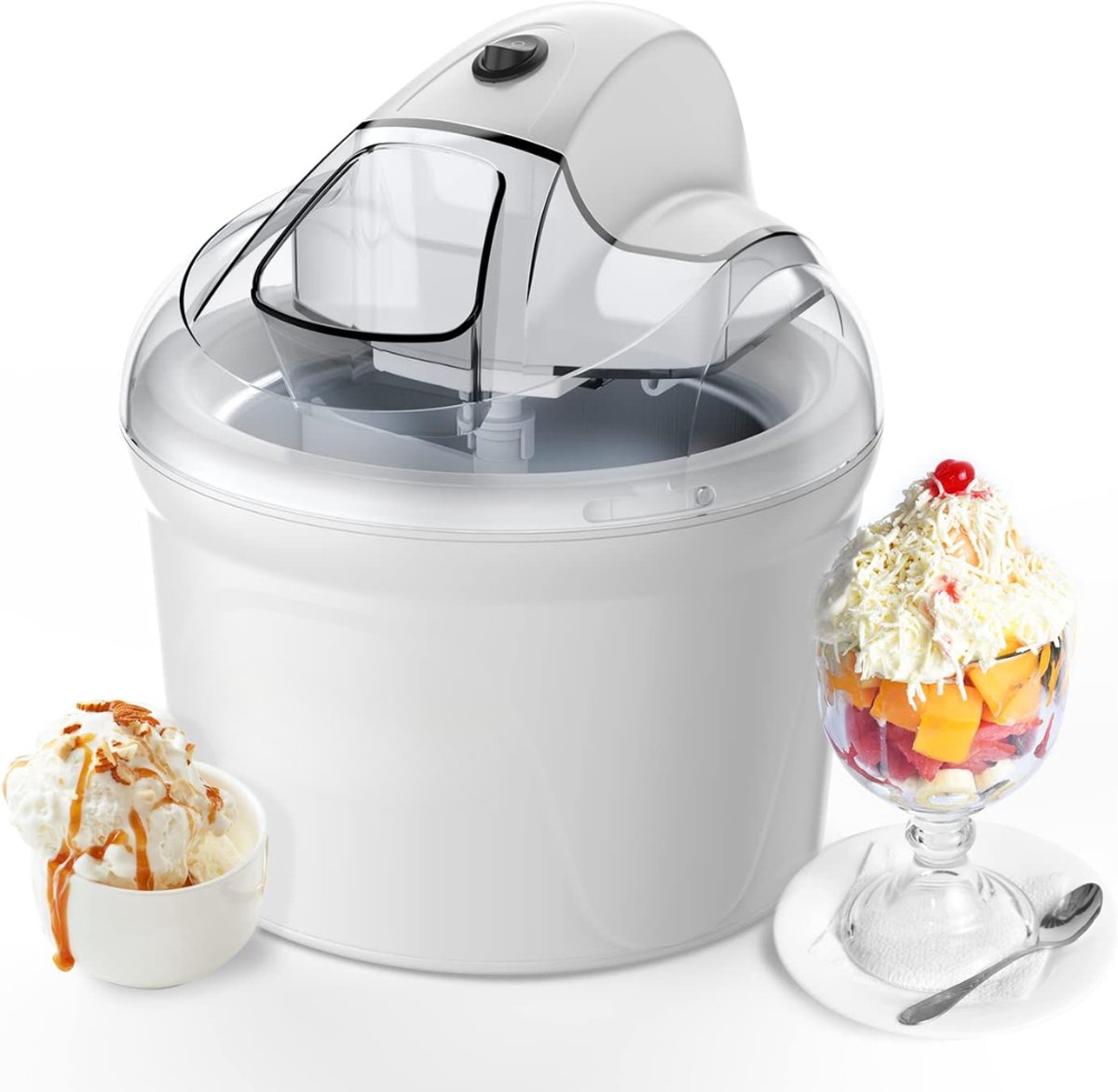 IJsmachine - Softijs Machine Voor Thuis - IJsmaker - Compact - 1,5 Liter - Wit