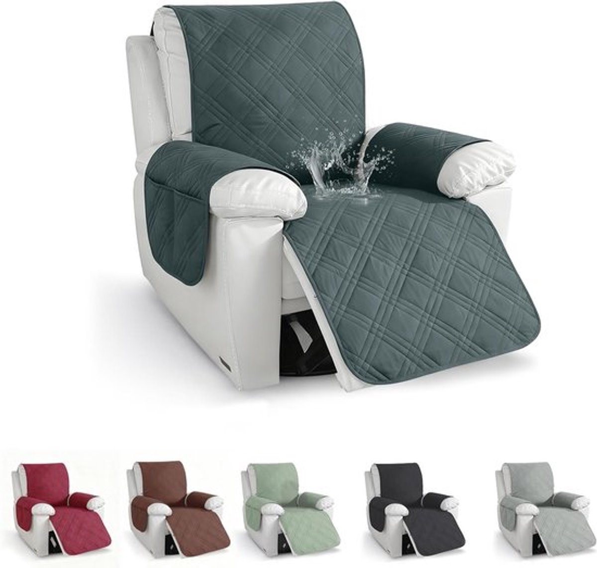 Comfortabele Recliner Stoel Kussen met Armleuningen, Antislip Bescherming, Waterdicht en Wasbaar, Perfect voor Huishoudens met Kinderen en Huisdieren, Meubelbeschermer voor TV Stoelen en Relaxfauteuils