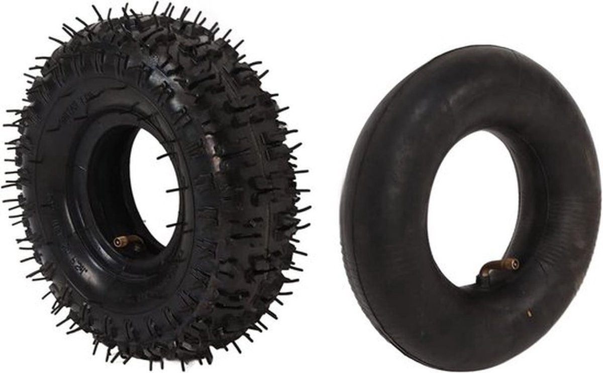 Tire en Binnenband Set 4.10/3.50-4 voor 4 inch Velgen, 30 PSI, 4 PLY, Geschikt voor Mini Pocket ATV en 2-takt Quads