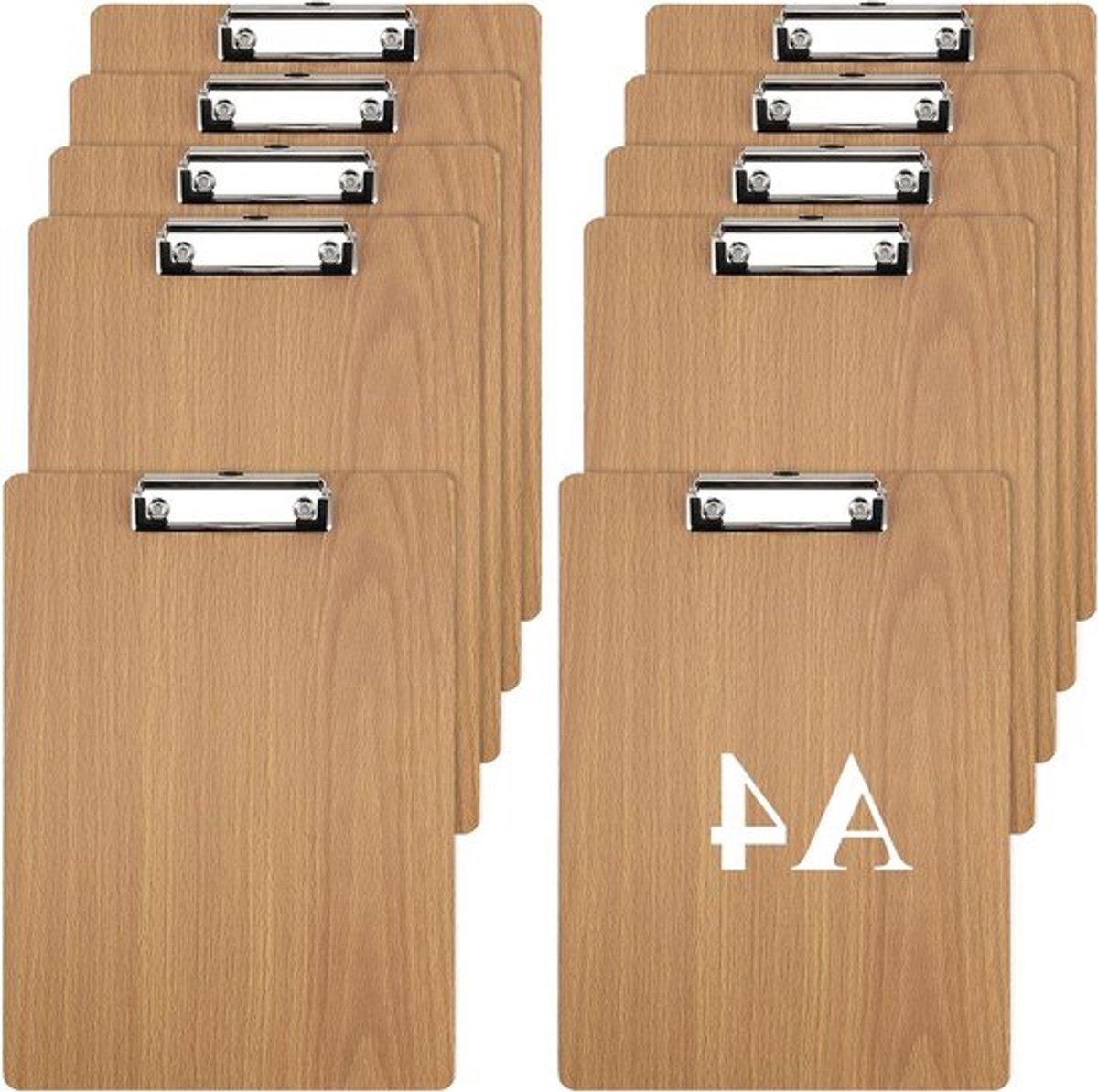Set van 10 A4 Clipboard met Hardboard, Lage Clip en Ophanggat voor Kantoor en Restaurantgebruik