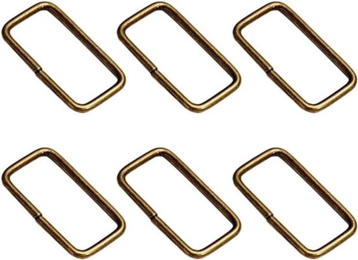 100 Stuks Metalen Rechthoekige Ringen en Ceintuursluitingen voor Tassen, Handtassen en Ambachten - Brons