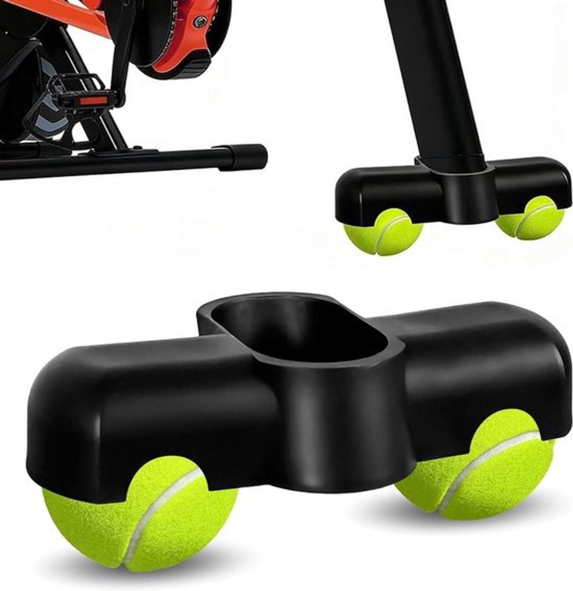 Rocker Plate Voet met Twee Tennisballen voor Indoor Cycling, Geluidsreducerende Adapter voor Zwift en Zachte Vloeren, Fietstoebehoren voor Thuisgebruik