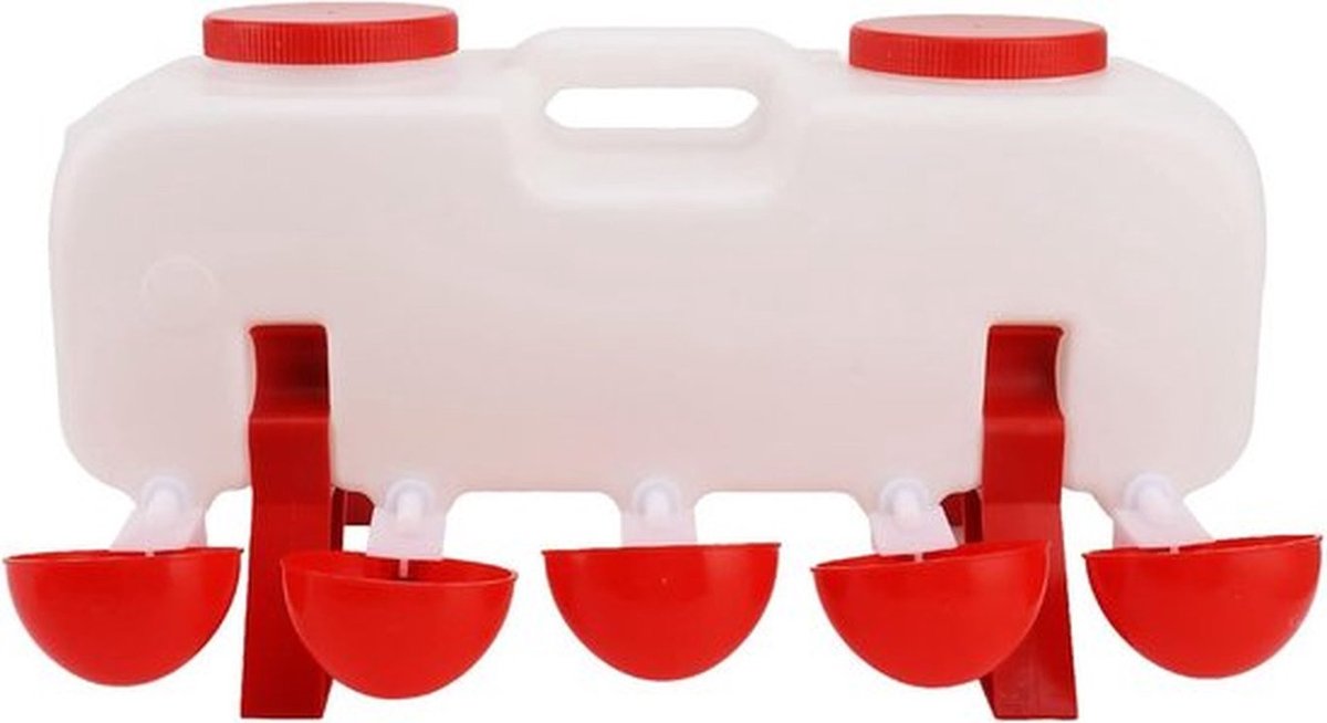 Automatische Drinkbak voor Pluimvee, 10L Capaciteit met 4 Drinkbasins voor Kippen, Eenden en Ganzen, Ideaal voor Kippenhok Accessoires