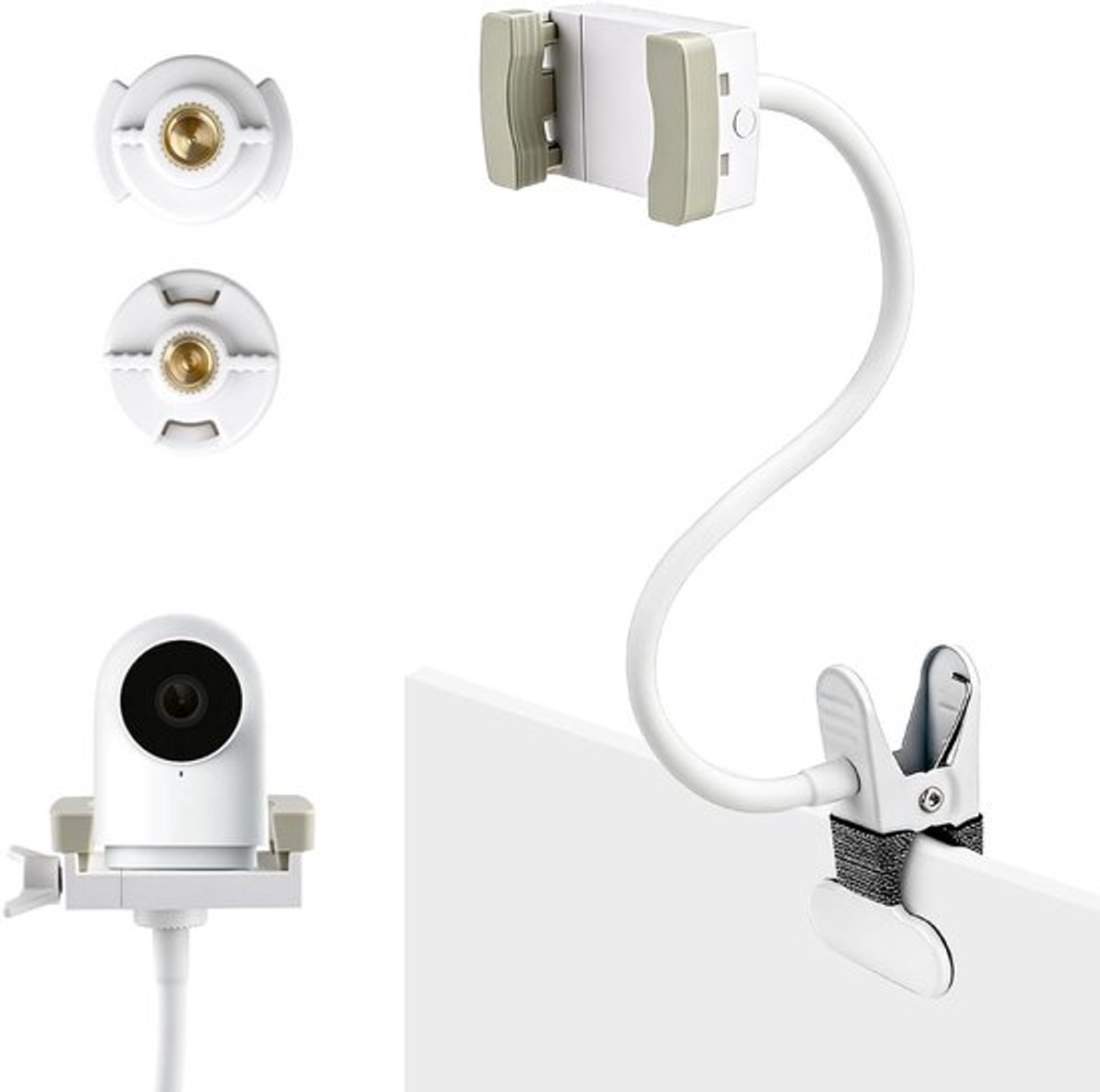 Flexibele camerahouder van 40 cm, geschikt voor verschillende babycamera's en monitoren, telefoonhouder en standaard