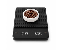 Bangosa Koffieweegschaal met Timer – Digitale Weegschaal 3 kg / 0,1 g – USB-C Oplaadbaar met Siliconen Mat