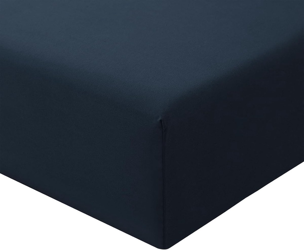 Hoeslaken, 160 x 200 cm, blauw boxspringbed, bedlaken 160 x 200 cm, hoeslaken, dekbedovertrek, microvezel beddengoed, bedlaken, overtrek, 160 x 200 cm, matrashoogte 30 cm, marineblauw, bed fitted sheet