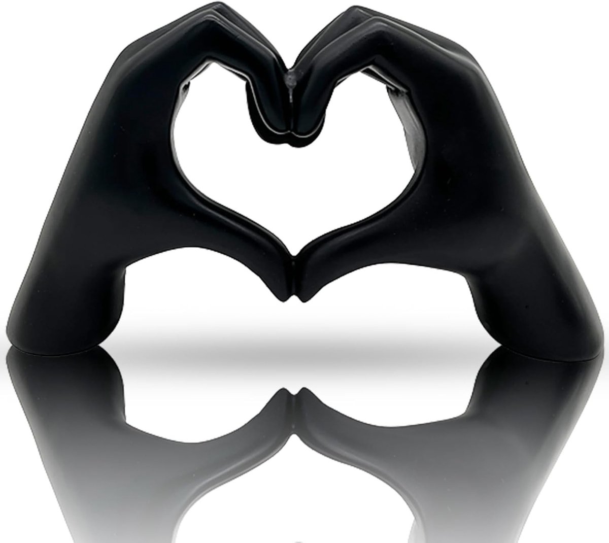 Liefde hand beeld - Sculptuur decoratie - Woonkamer inrichting - Symbolisch ontwerp - 245x8x14 cm - Zwart