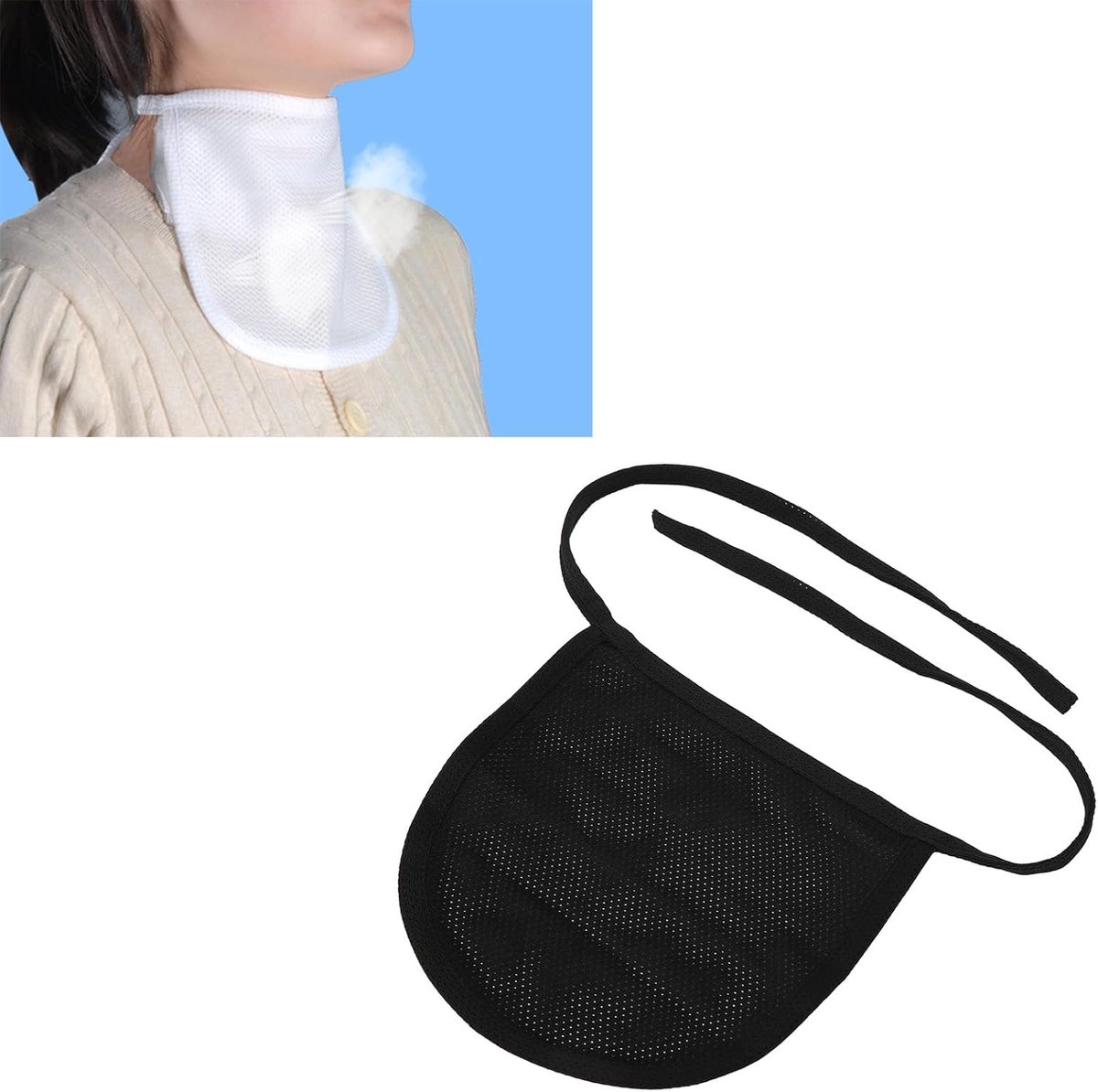 SnelShoppen - Pure Katoenen Nek Ostomy Cover Trachea Bescherming Enkele Laag Ademend Lengte Verstelbaar Voor Laryngectomie en Tracheostomie (Zwart)