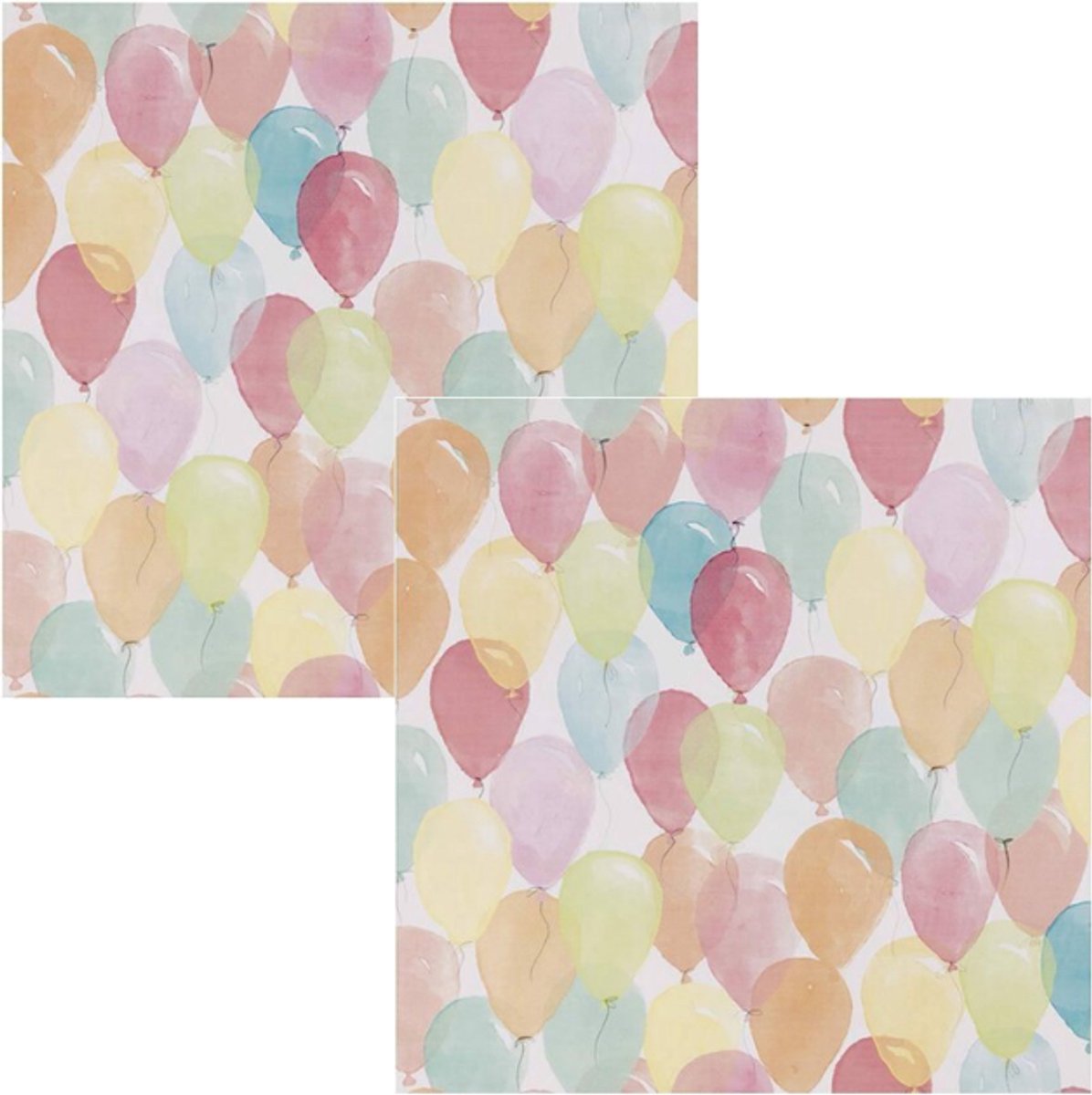 Cadeaupapier pastel ballonnen | Geschenkpapier voor verjaardagen en kinderfeestjes | 50 cm x 100 m | 2x1 rol