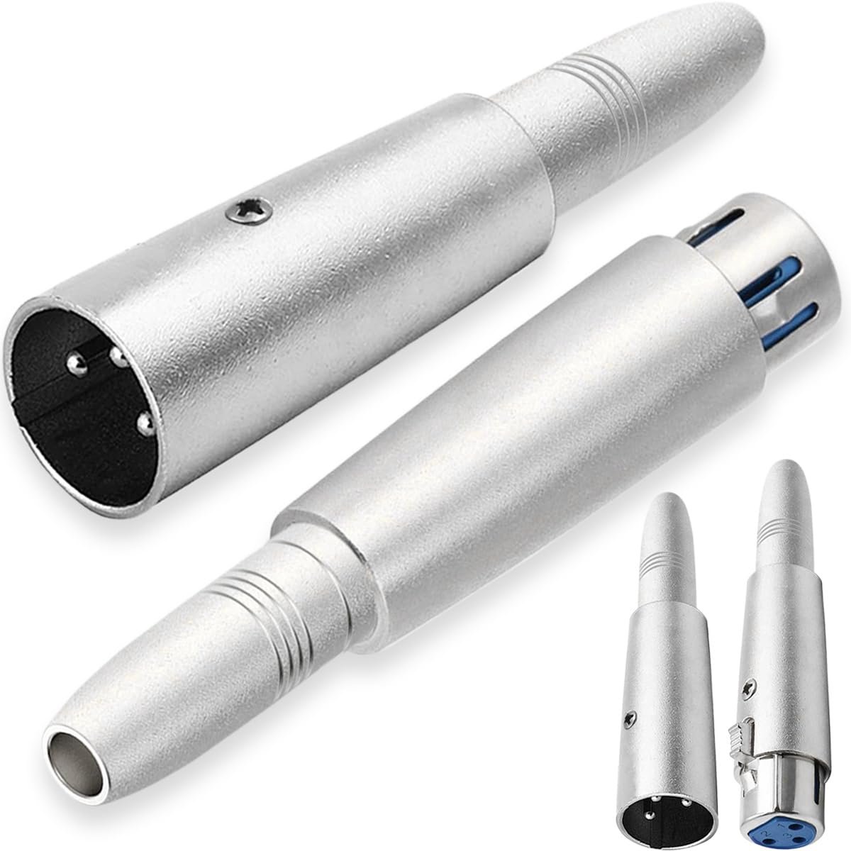 SnelShoppen - XLR 3 Pin Male naar 1/4" 6.35mm Vrouwelijke Adapter Audio Connector TRS Jack, XLR Vrouwelijk naar 6.35mm Vrouwelijke Microfoon Mixer Ste