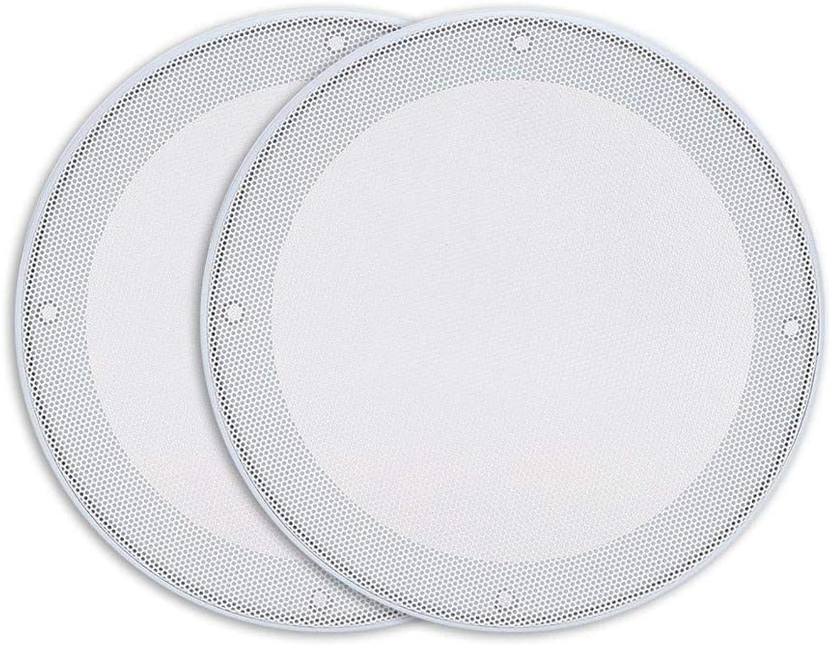 SnelShoppen - 2 Stuks 6.5 Inch Speaker Beschermhoes, Stevige Koude Gewalste Staal + ABS Hoes voor Speakers, Decoratie Bescherming, Wit